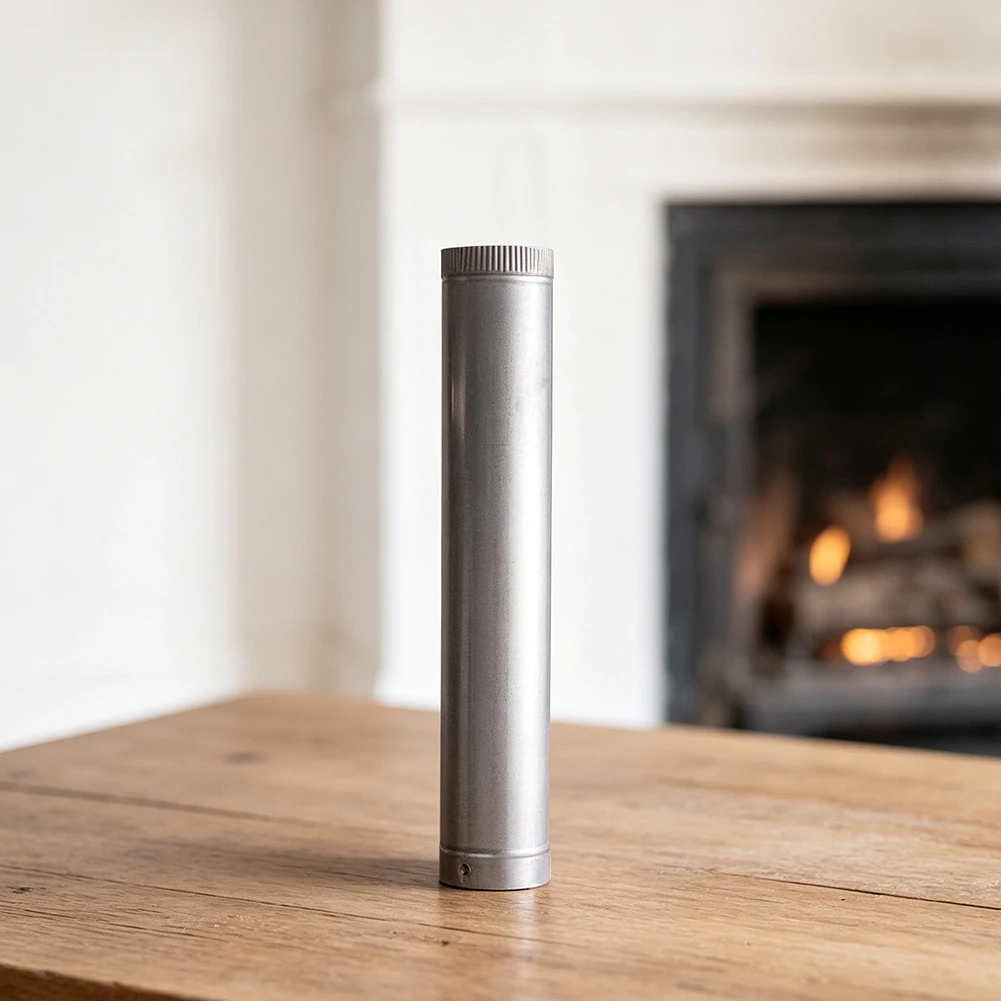 Stainless Steel Chimney Pipe 50x15cm High Temperature Resistant Black Smoke Vent For Wood Stove Fireplace Grill BBQ Oven