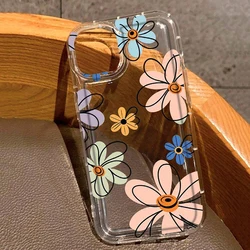 Flower Pattern Protective Transparent CaseFor Xiaomi Mi 14 13 13T 12 11 Lite 5G Mi 12T Pro Case For Poco X3 X6 F5 Pro Cover