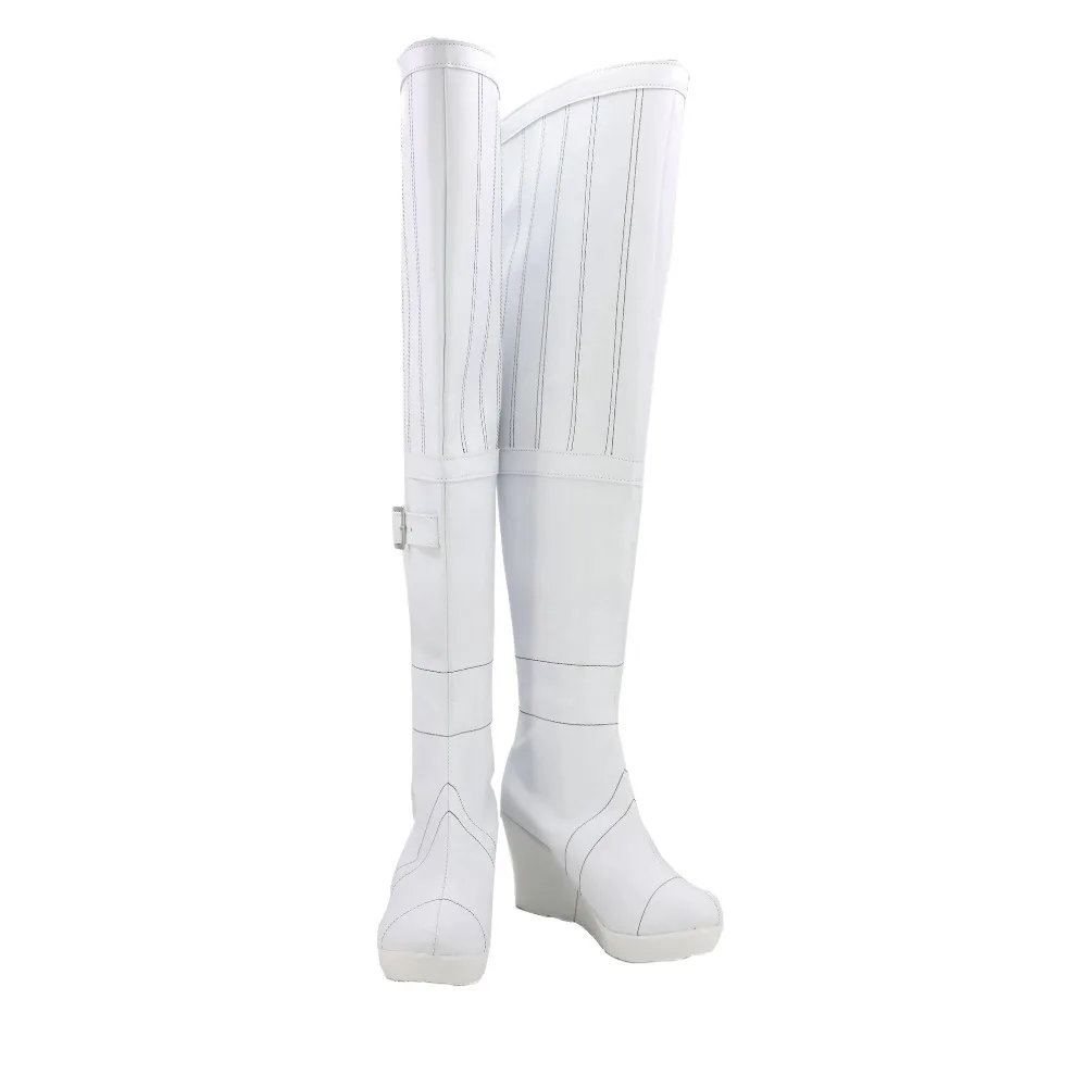 Scarpe da costume cosplay Megami Tensei IV Isabeau Scarpe bianche fatte a mano in ecopelle