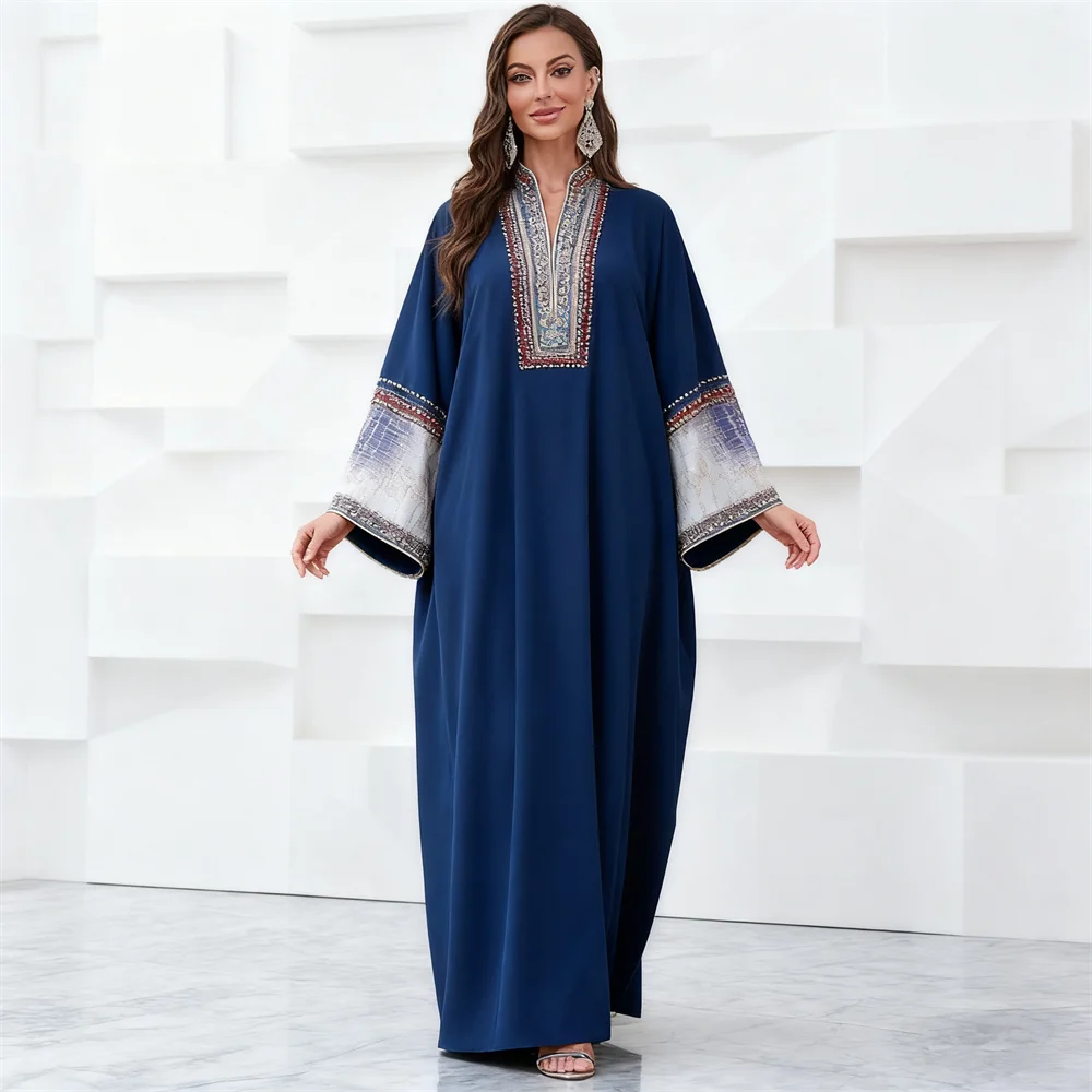 

Ид Кафтан Марокко Femme Musulmane Vestidos Мусульманское женское платье с рукавами «летучая мышь» Дубай Абая Турция Кафтан Джеллаба Джалабия платье