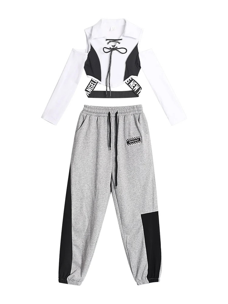 Children's Jazz Dance Suit Girls' Performance Fashion Costume Hip Hop Training Cool