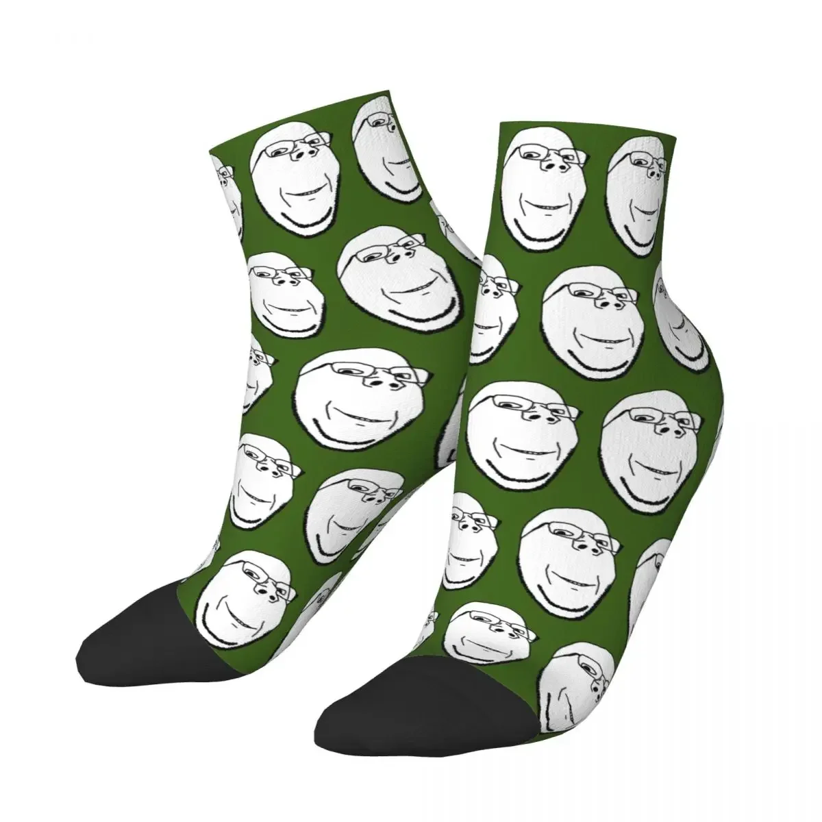 Smiling Wholesome Wojak Soyjak Socks Harajuku Super Soft Stockings All Season Socks Accessories for Man's Woman Christmas Gifts