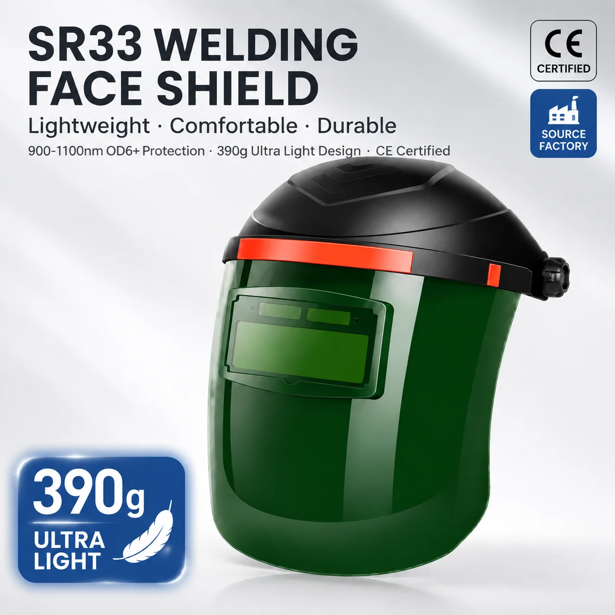 DMK SR33 Laser Welding Face Shield 1064nm OD6 Protective Mask 390g Lightweight Adjustable Helmet Big View CE Certification