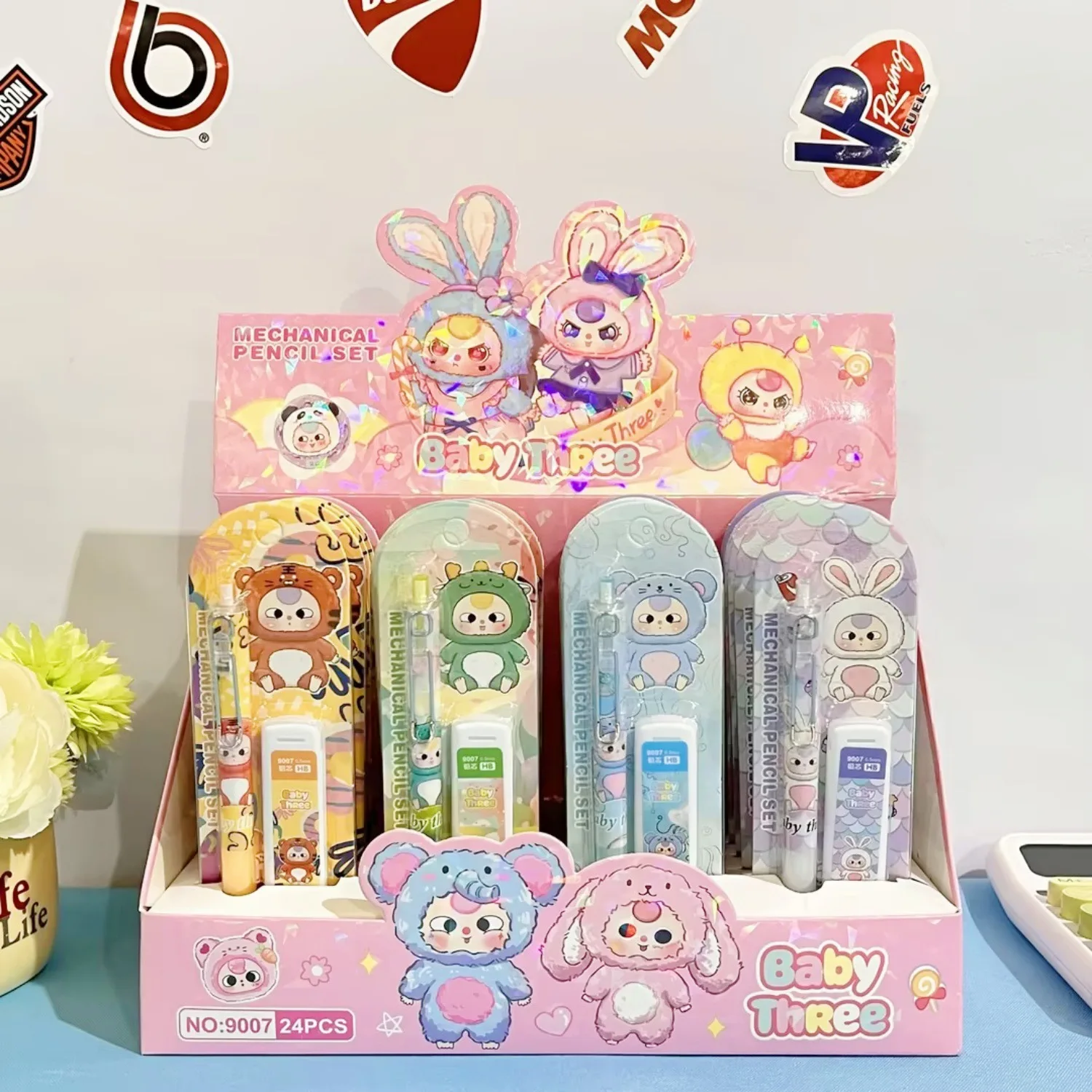 

New model Baby Three Pencil Cartoon Set Without Cutting Core 0.5Mm Press Mechanical Pencil Students Learning Stationery