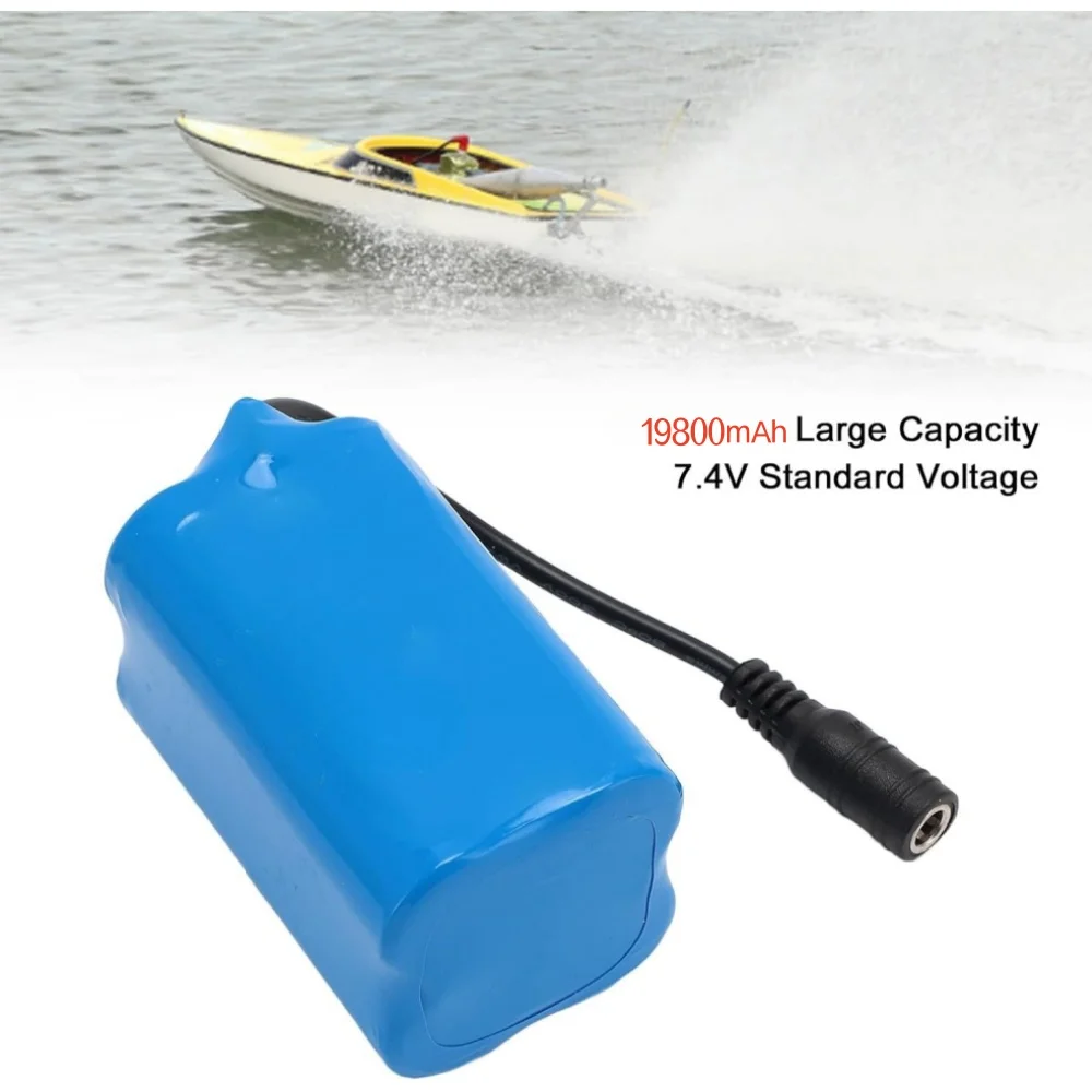 

7.4V 19800mAh Battery or with Charger For T188 T888 2011-5 V007 C18H18 Remote Control RC Fishing Bait Boat Spare Battery Parts.