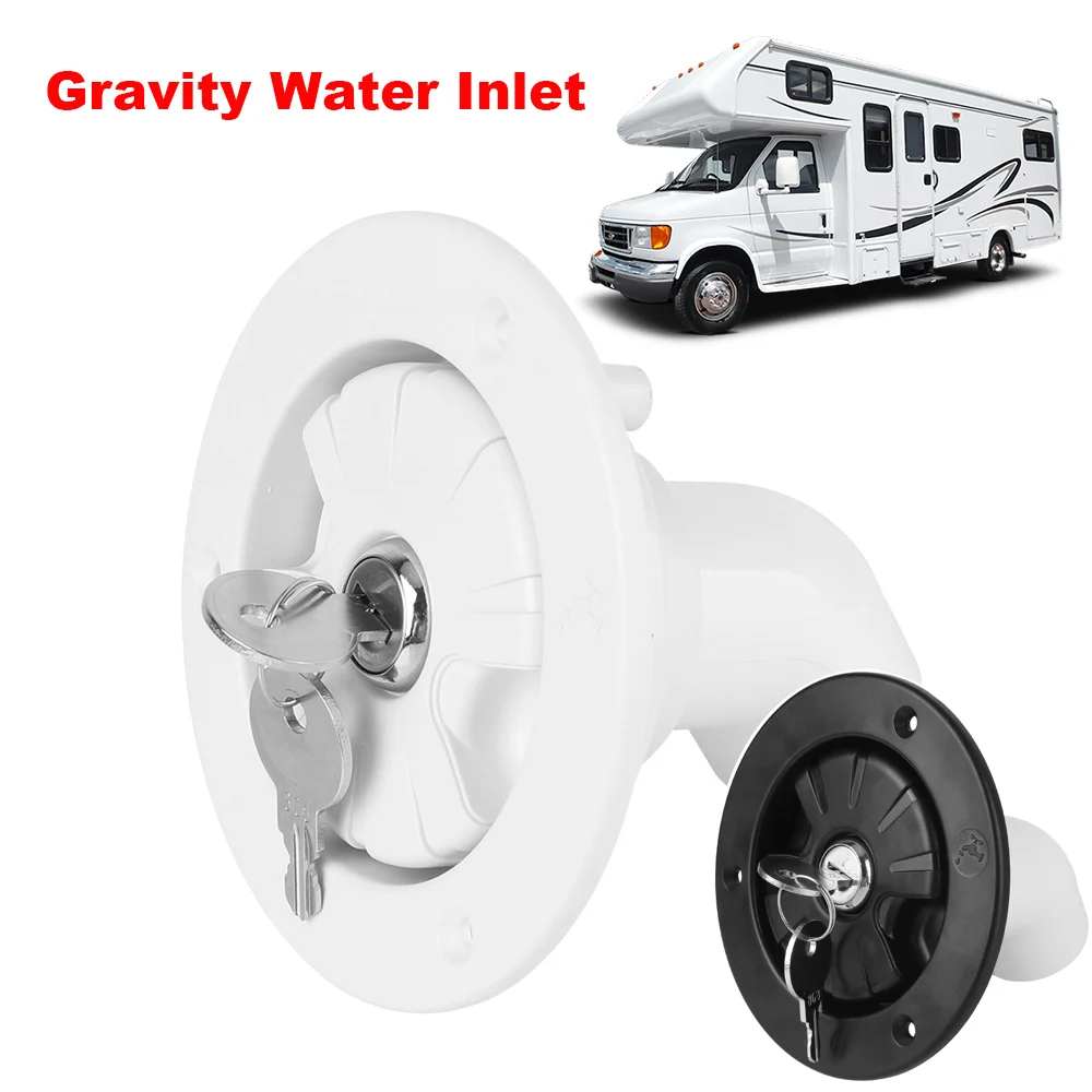 

Гравитационный впускной отверстие для воды на колесах с замком, впускной фильтр люка, запираемый впускной адаптер 80 мм, аксессуары для кемпера, прицепа, каравана, лодки
