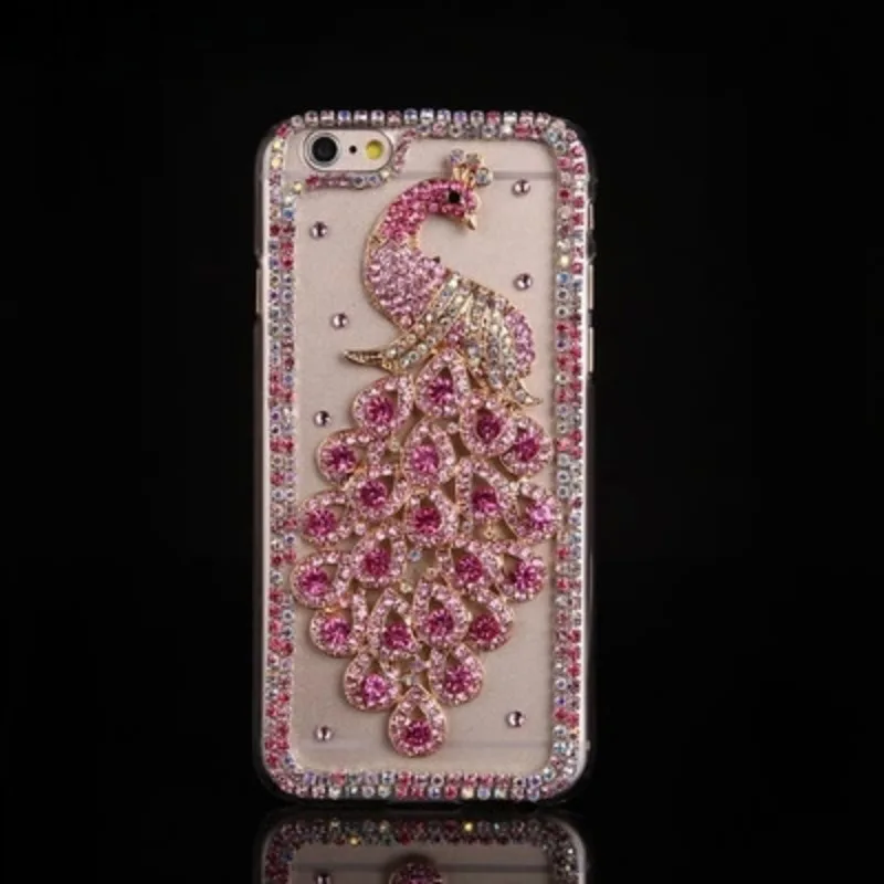 Luxury Bling Glitter Rhinestone Chain Peacock Phone Case, Soft Cover for Samsung, A50, A70S, A32, 5G, A52, A71, 4G, A51, A72