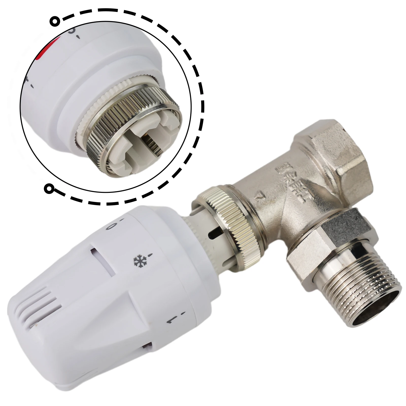 Thermostatic Radiator Valve DN20 DN15 White Silver Precise Special Valve 1 Pc Copper For Floor Heating Multiple Settings