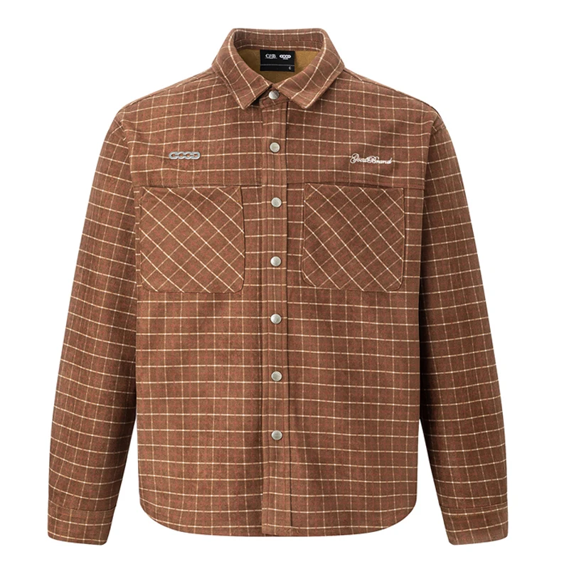 

Осенне-зимняя повседневная куртка GOODBRAND, модная клетчатая толстовка с жемчужной вышивкой, хорошие куртки