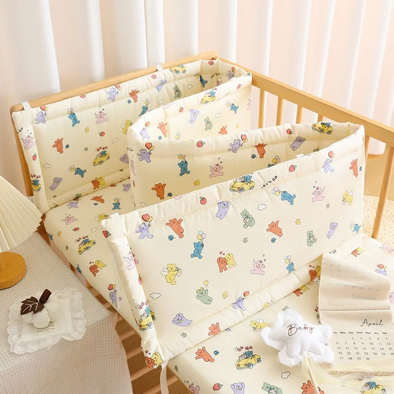 Crib Bumpe Soft Pure Baby Bed Rail Wrap Anti-Collision Strips for Baby Bed Rail Splicing Bed Protection Cover Baby Bed Bumper