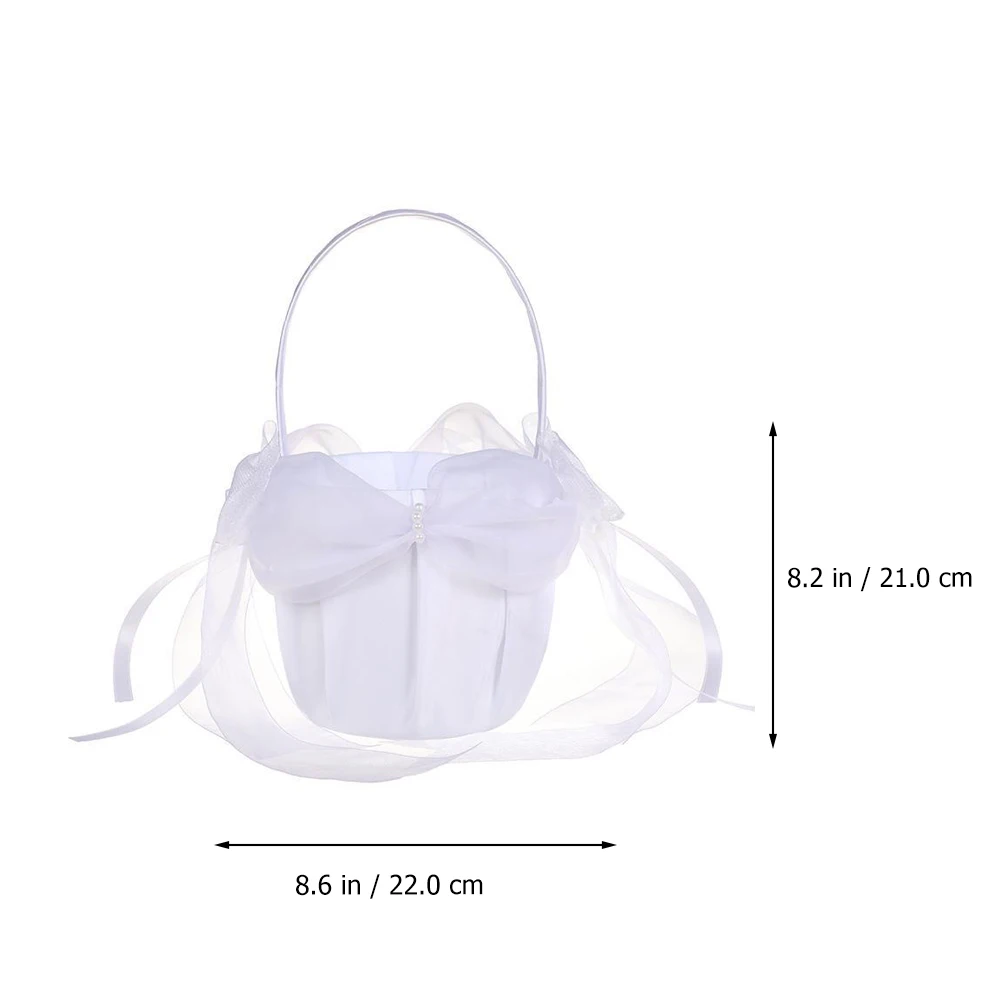 

1pc Lace Flower Basket Gift Basket For Children Sprinkler Romantic Wedding Decor Sturdy Premium Material Elegant Wedding Supply