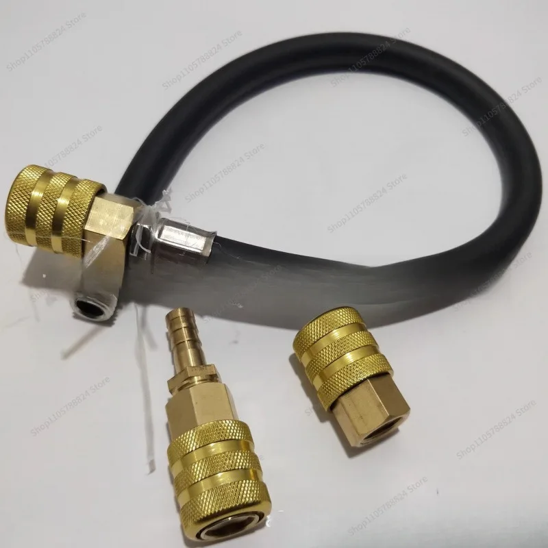 For pure copper car tire pressure meter tube gas intake plus self-locking tire fast charging pipe inflator nozzle inflator head