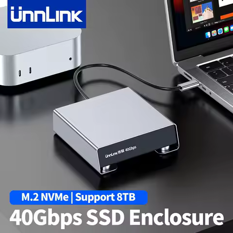 Unnlink 40Gbps M.2 NVMe SSD Enclosure USB 4.0 to PCIe Case Compatible Thunderbolt 4/3, USB3.2 Intel Chip for MacBook Mac Mini