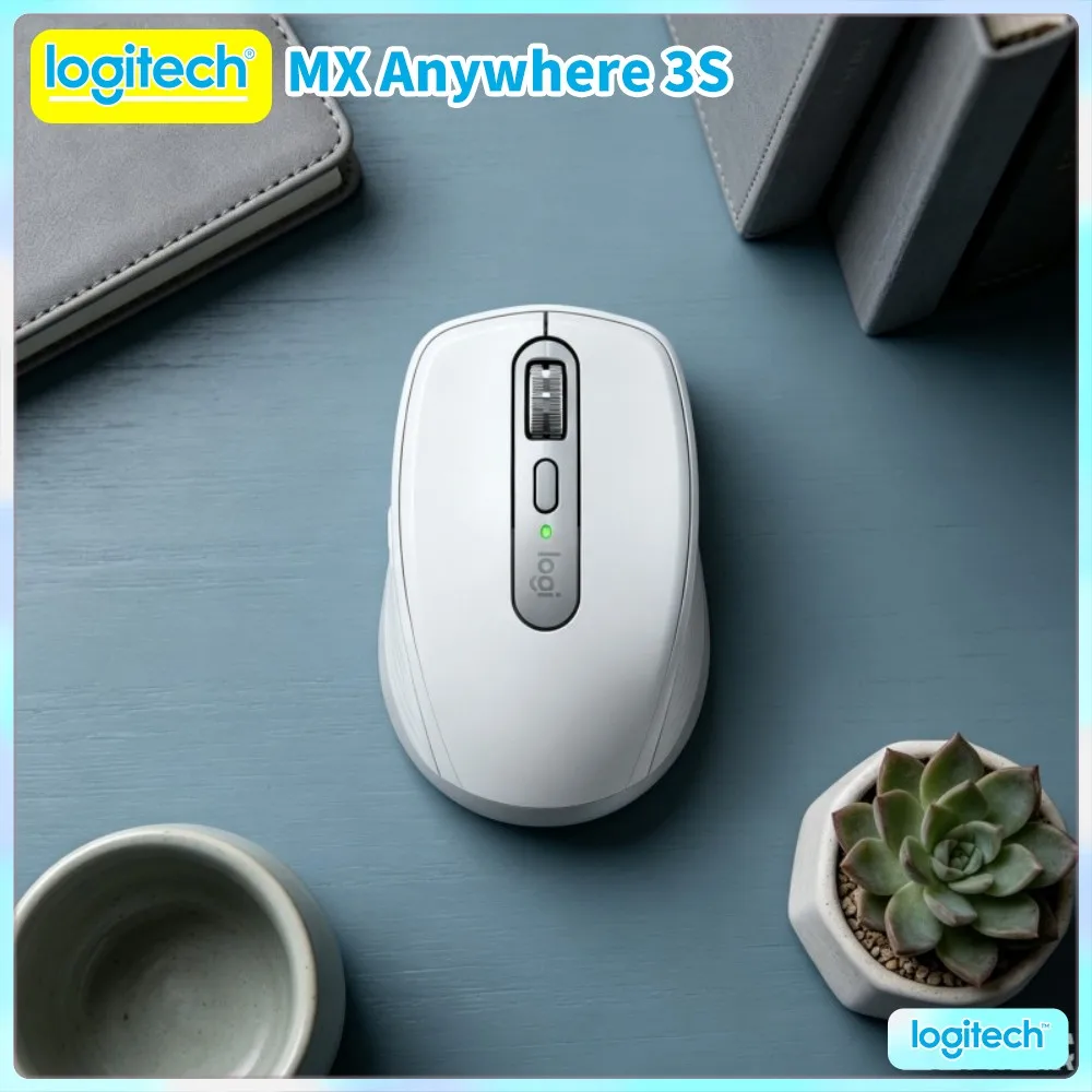 High-Performance Logitech MX Anywhere 3S Mouse - 8K DPI, Hyper-Scroll, Silent Operation, Perfect For Coding Task & Office Desk