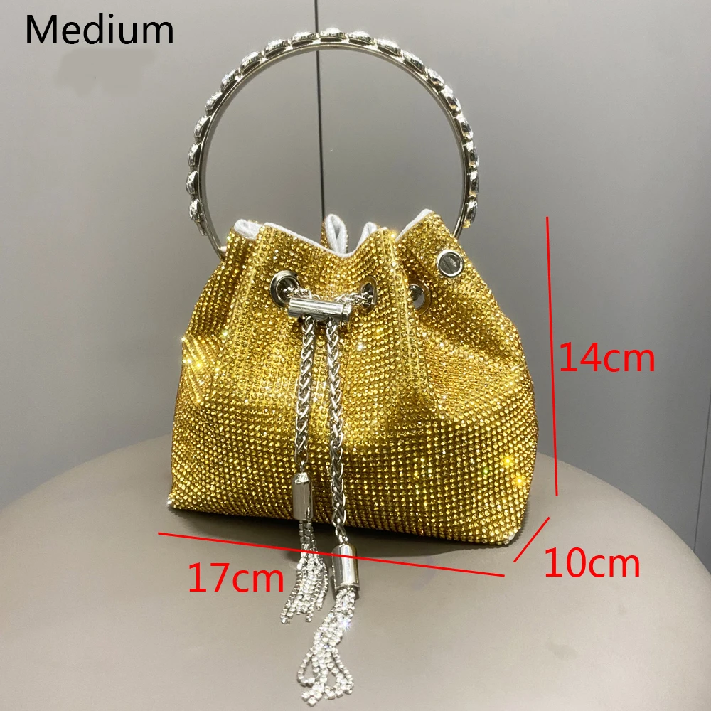 Monederos y bolsos de diseñador de lujo para mujer, bolso de mano de cubo, bolso de banquete de noche, bolsos de hombro con diamantes de imitación de cristal