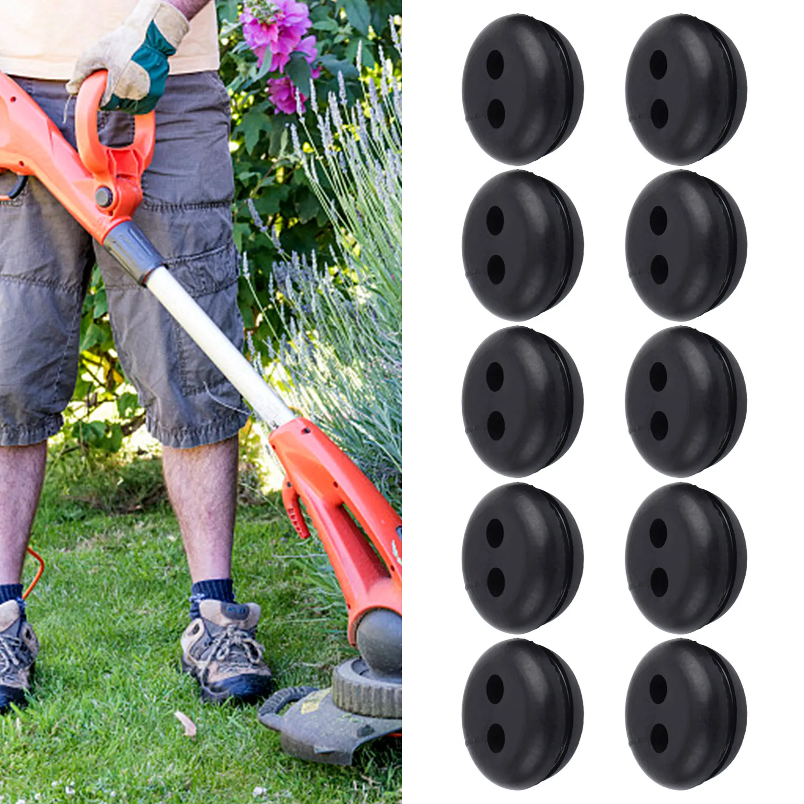 Rubber Rubber Grommets 2-Hole 5pcs Brand New High Quality Rubber Fuel Gas Tank Line Rubber Grommets Mower Parts