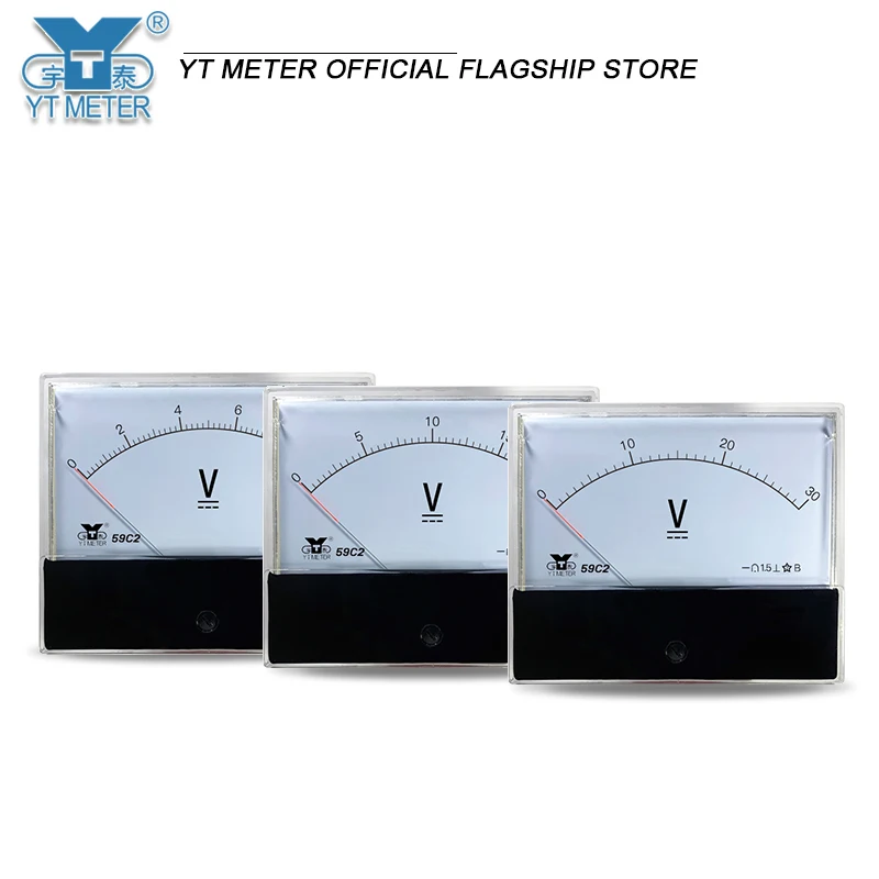 59C2 DC voltmeter 10V 15V 20V 30V 50V 100V 150V 250V 300V 450V 500V 600V pointer meter 100 * 120mm large voltmeter