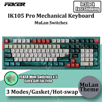 FEKER IK105 Pro Plus Mechanical Keyboard 3 Modes Wireless Bluetooth 2.4G RGB Gasket Hotswap PBT Dye Sub Keycaps Silicon POM Pad