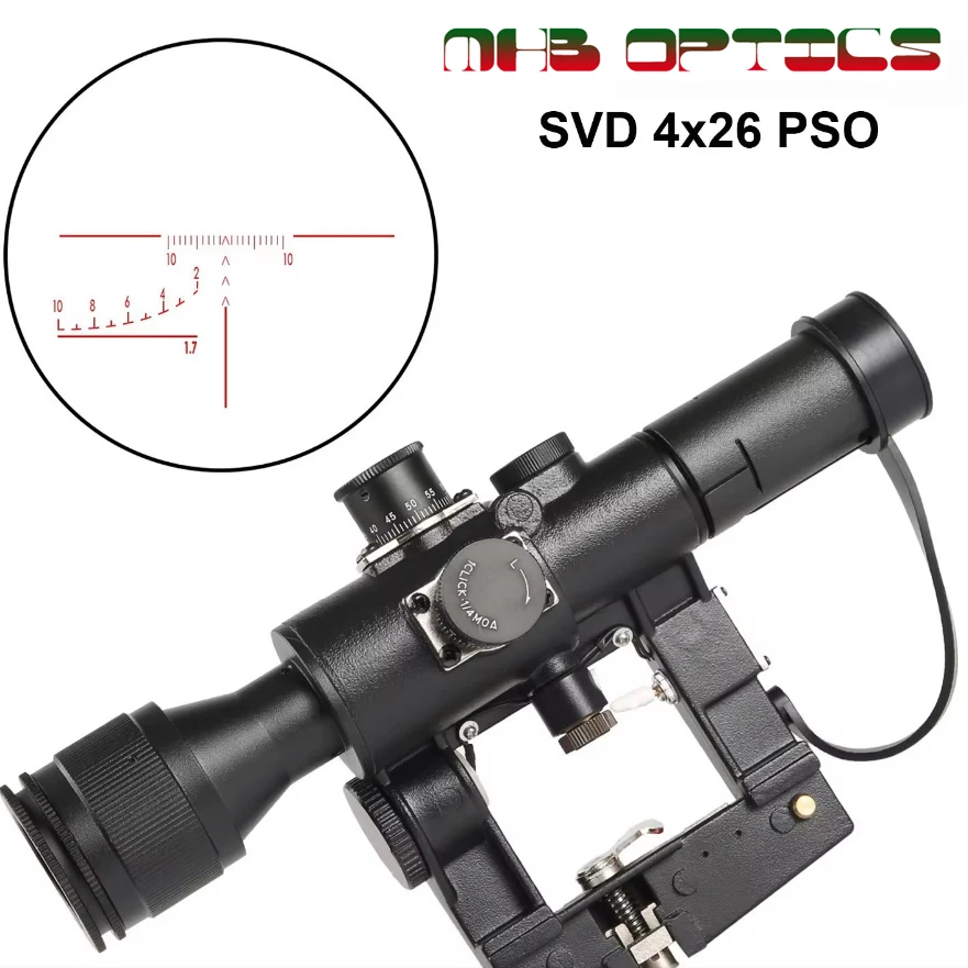 

Ghost Fox-SVD 4x26 PSO Hunting Rifle Sight Optical PCP Air Gun High Transmittance Shockproof Sniper Sight