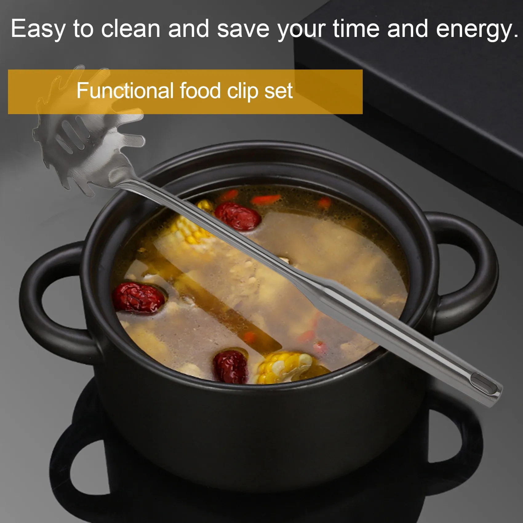 スパゲッティサーバーセット,ステンレス鋼,パスタトング,パスタスプーンフォーク,2個