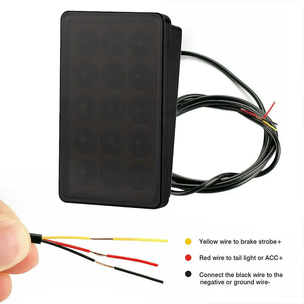 F1 Style Led Brake Pilot Lights 12V 15led Rear Tail Lights Auto Flash Warning Reverse Stop Safety Signal Lamps For Car SUV Moto