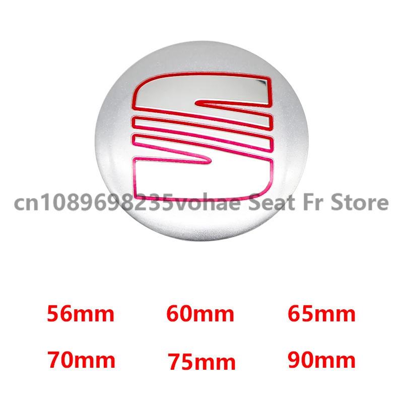 4 Stuks 56Mm 60Mm 65Mm Auto Styling Wiel Centrum Hub Caps Stickers Badge Voor Seat Fr + Cupra Leon 2 Mk2 Mk3 5f Ibiza Altea Alhambra