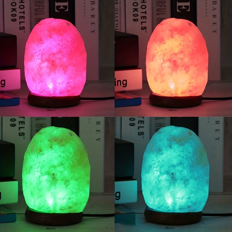 Himalayan crystal salt lamp USB natural colorful color changing warm white LED mineral salt lamp night light