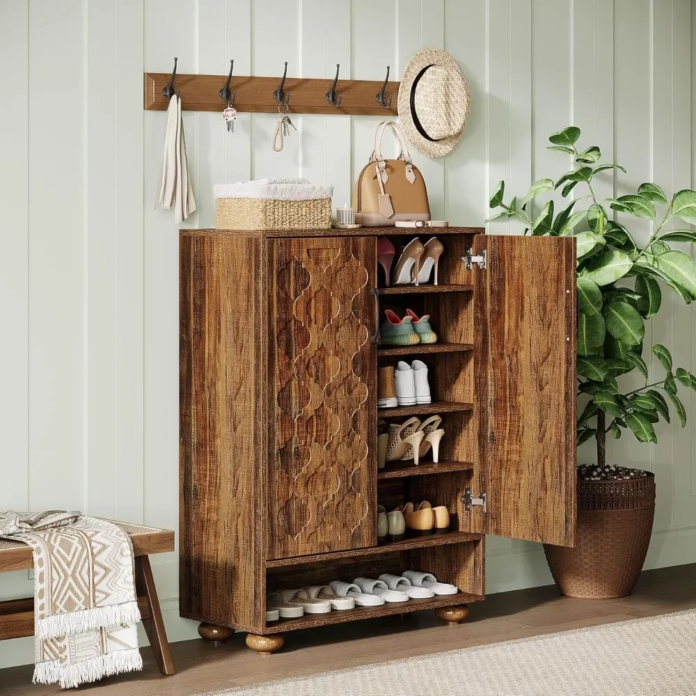 

A 6-story shoe rack with adjustable shelves and solid wood feet, a 43.3-meter-high storage cabinet
