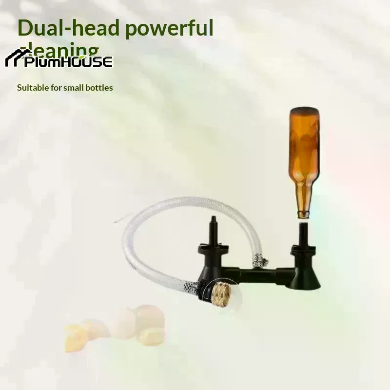 Double Blast Bottle Carboy Washer Wine Rinser Homebrew Beer & Wine Cleaning Equipment Cleaner With Kitchen Faucet Adapter Bar