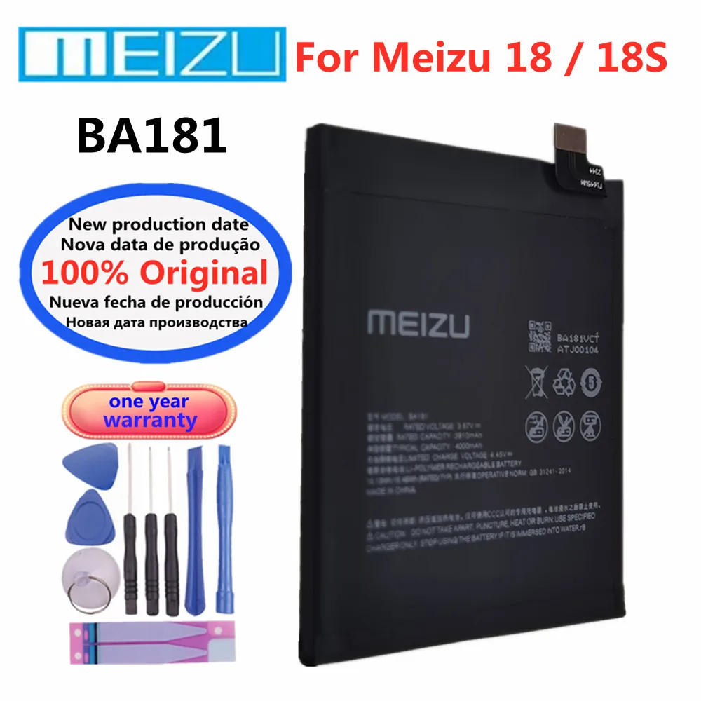 4000mAh Original BA181 Battery For Meizu 18 18S Phone Batteries Fast Shipping + Free Tools