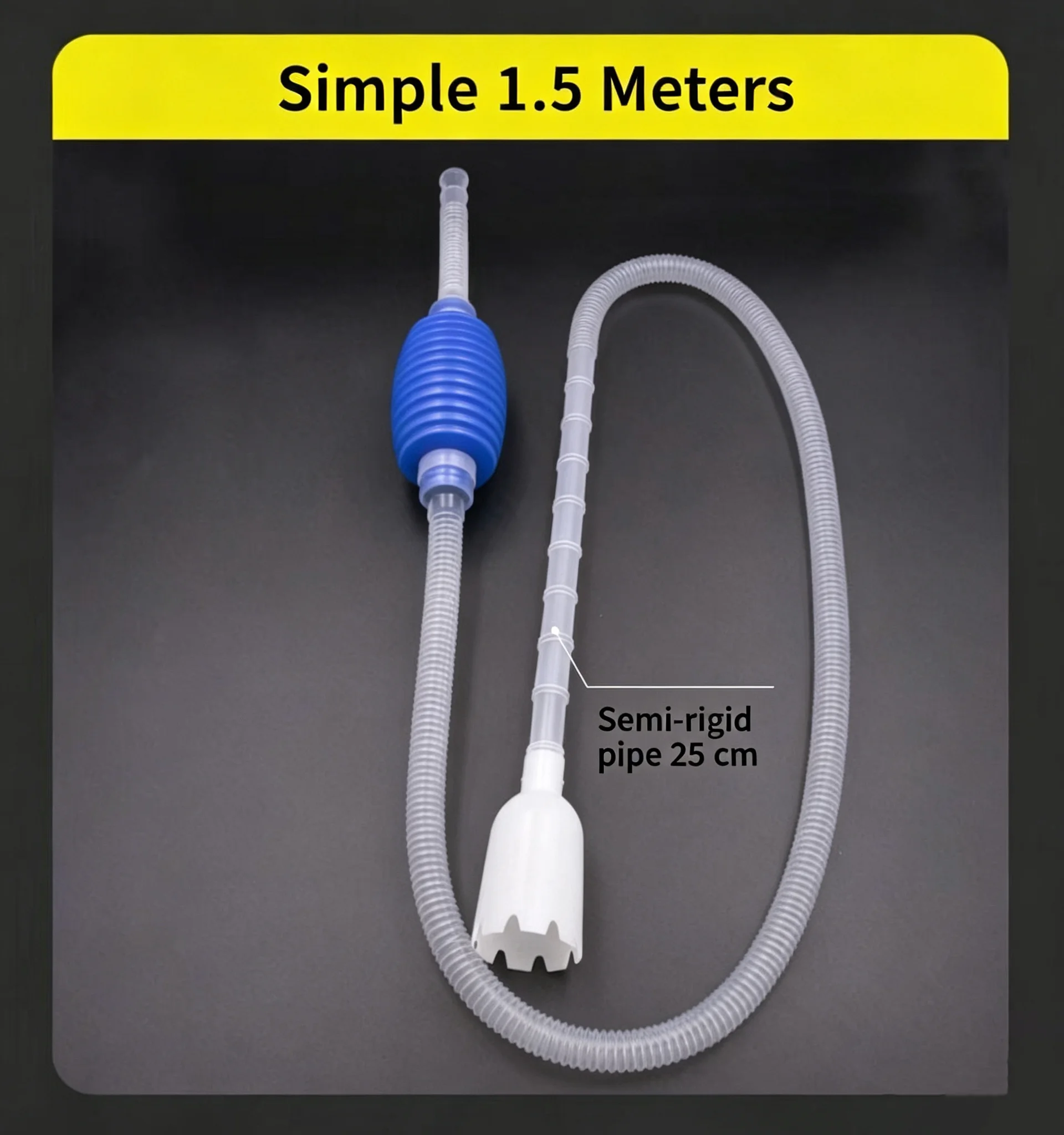 Aquarium Siphon Water Changer Handheld Fish Tank Gravel Cleaner Flexible Hose Waste Remover Cleaning Tool