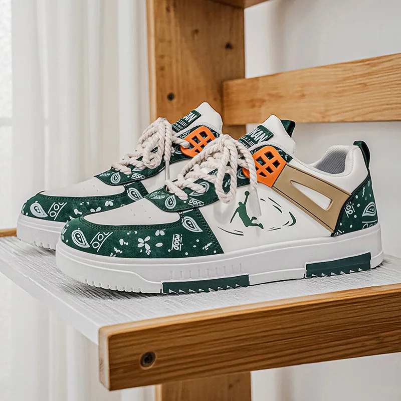 Novidade: Tênis Masculino Casual com Cadarço e Design Colorblock Moderno para Caminhada