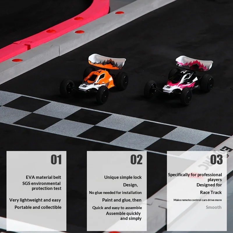 Professional RC Race Track EVA Material SGS Certified Interlocking Portable Drift Track For 128 RC Mosquito Buggy Competition