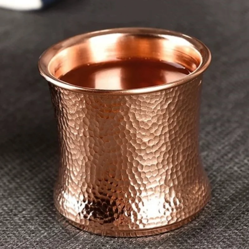 

Винтажная кофейная чашка из чистой меди, тисненая текстура молотка, 100 мл, кружка для молочной воды, Москва, стакан для чая, водки ручной работы, посуда для напитков