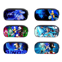 Sonic The Hedgehog Anime Pencil Case Large Capacity Students Pen Box Cartoon Cosplay Pencil Bags Kids Kawaii Stationery Supplies