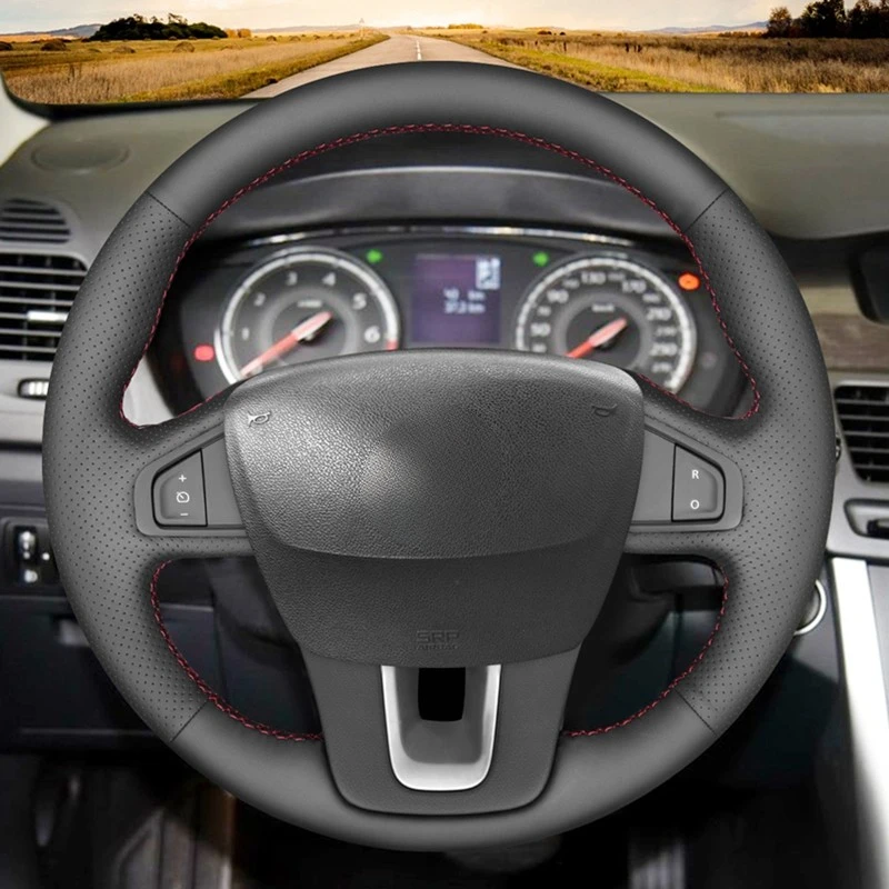 Black Artificial Leather Car Steering Wheel Cover for Renault Samsung SM5 2009-2018 Renault Laguna 2008-2015 Latitude 2010-2015