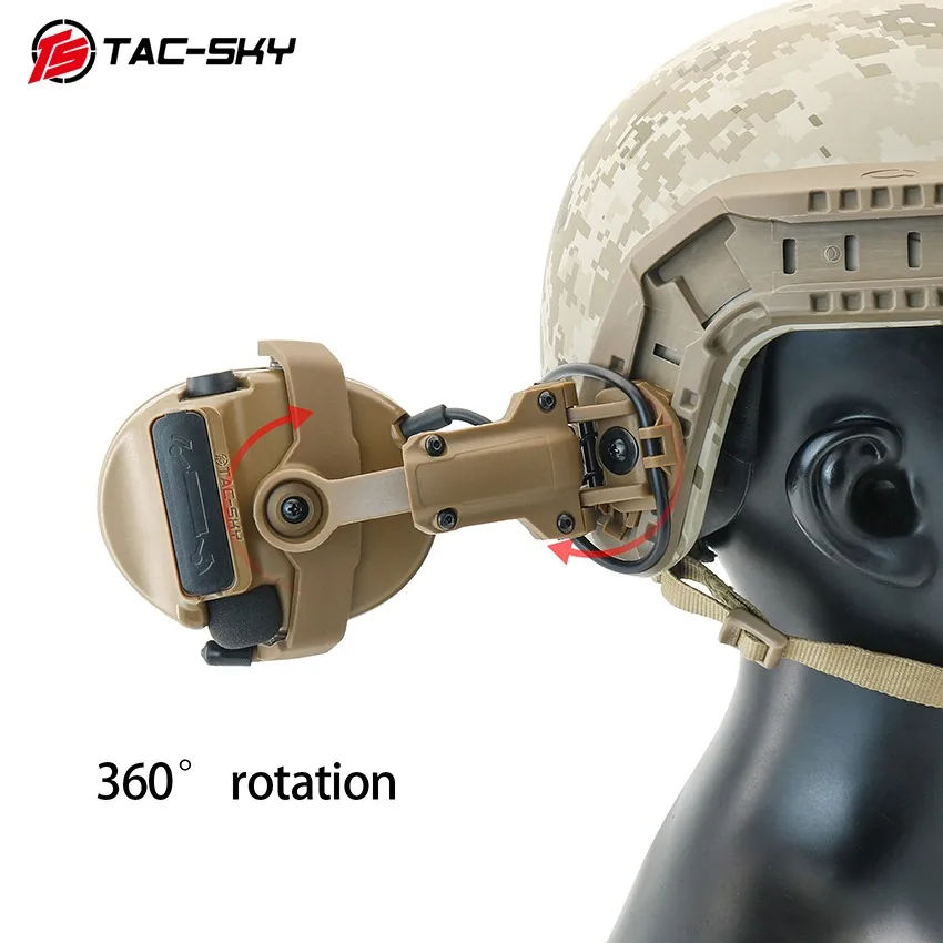 TAC-SKY Tactical Headset Adapter ARC Helmet Rail Thickened Version 2.0 New Mount for COMTAC III/COMTAC II Shooting Headphones