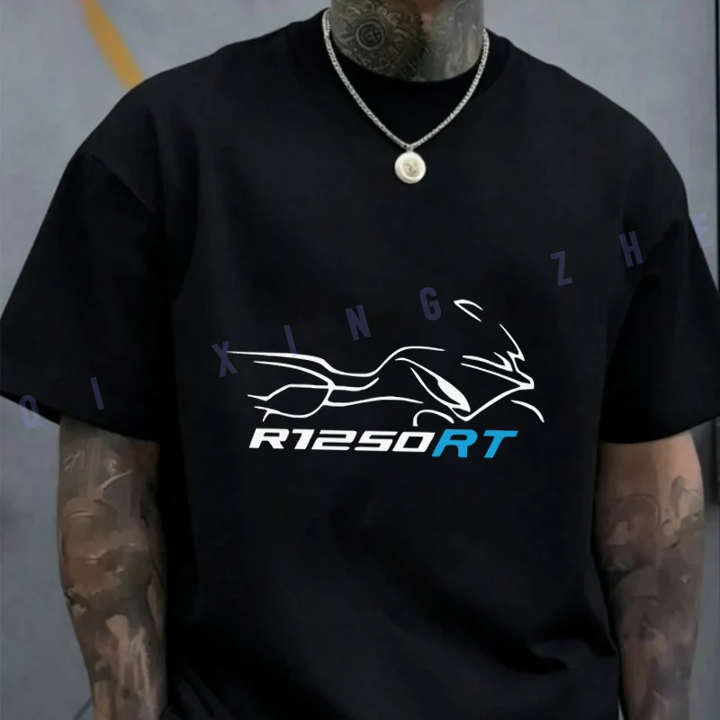 

R1250 RT Motobike Shirt Cotton Casual T-shirts Mens Summer Moto Cycling Sportswear Top Tee 2026