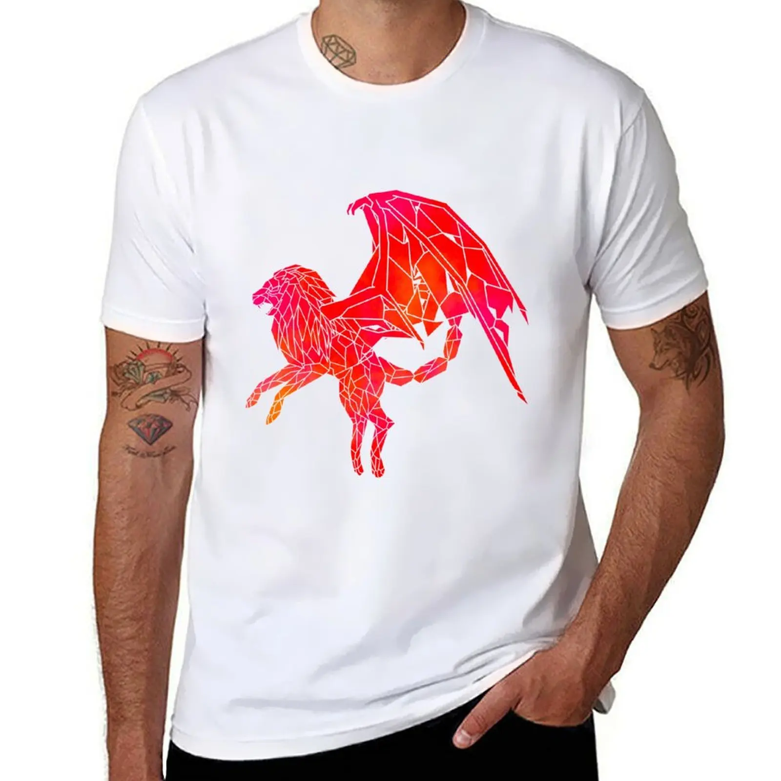 

Geometric Manticore T-Shirt Big and Tall Crew Neck Tee