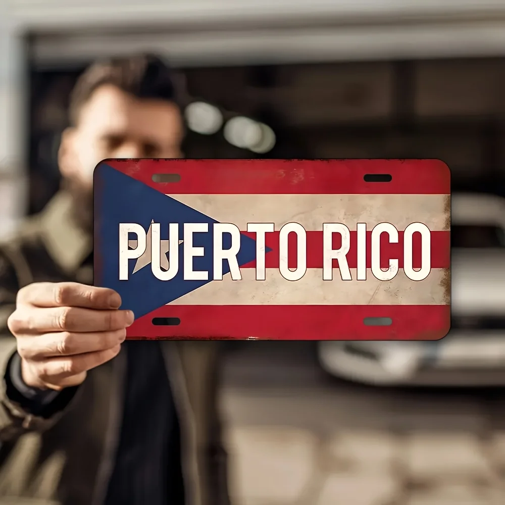 علامة ديكور فنية جدارية عتيقة من الألومنيوم بورتوريكو، لوحة معدنية مقاومة للطقس، غرفة، بار، مقهى، ديكور المرآب #5