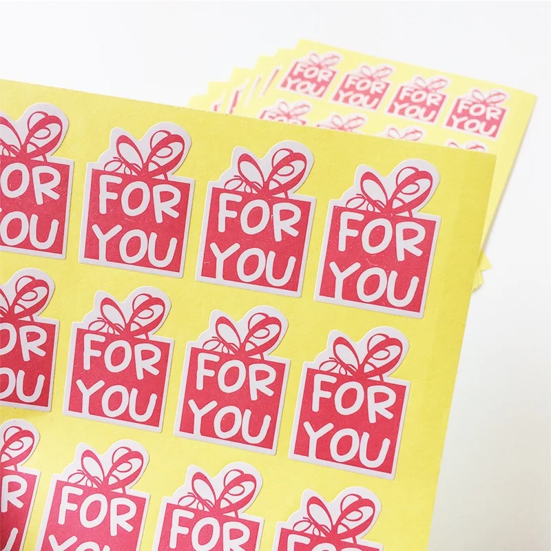 120PCS  Pink 'for you' packing label Handmade Products multifunction stickers Gift stickers for Wedding seals