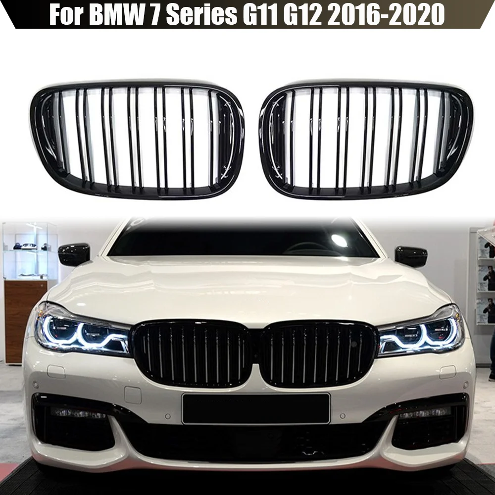 

Front Racing Kidney Grille For BMW 7 G11 G12 730i 740i 750i 740e 725d 730d 2016-2020 M Performance Style Glossy Black Grill