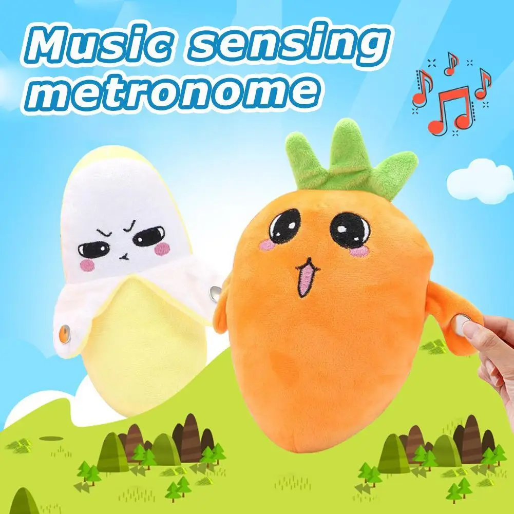Kreative Eigenartige Musik Rhythmus eltern-kind-Interaktive Plüsch Puppe Banane Obst Induktion Spielzeug Kultivieren Musik Wahrnehmung Fähigkeit