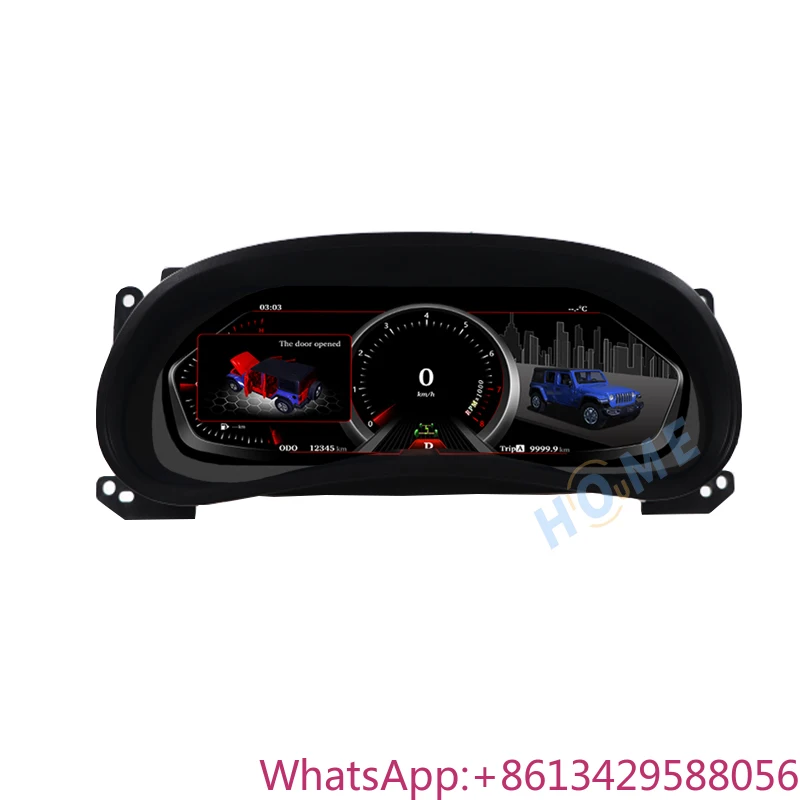 

12.5 Inch Digital Dashboard Panel Virtual Instrument Cluster CockPit LCD Speedometer for Jeep Wrangler 2011-2017