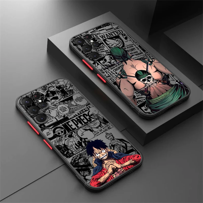 

Anime Luxury Ones Piece Frosted Translucent For Samsung Galaxy S24 S23 S22 S21 S20 FE S10 S9 S8 Plus Ultra Pro 5G Matte