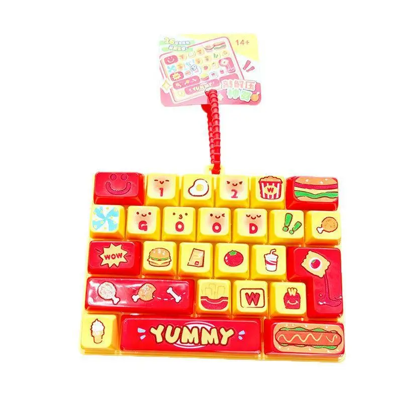 stress-relieving keyboard toy keychain cute and creative student and children's birthday gift small pendant accessory 26-key