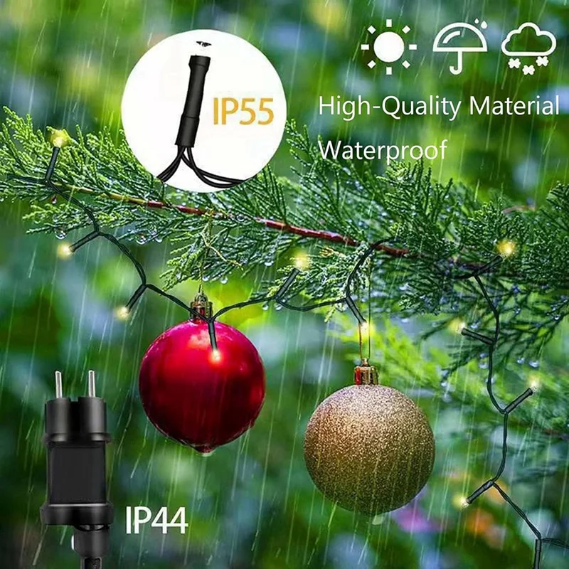 Best Christmas Tree Lights IP65 Water Proof 16 Lines 8 Modes Christmas Lights Indoor Outdoor Christmas Decorations EU Plug