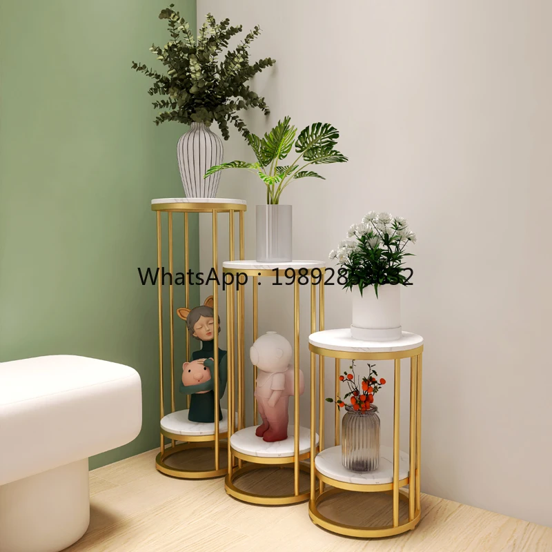 G2 Floor Flower Stand Iron Storage Rack Green Radish TV Cabinet