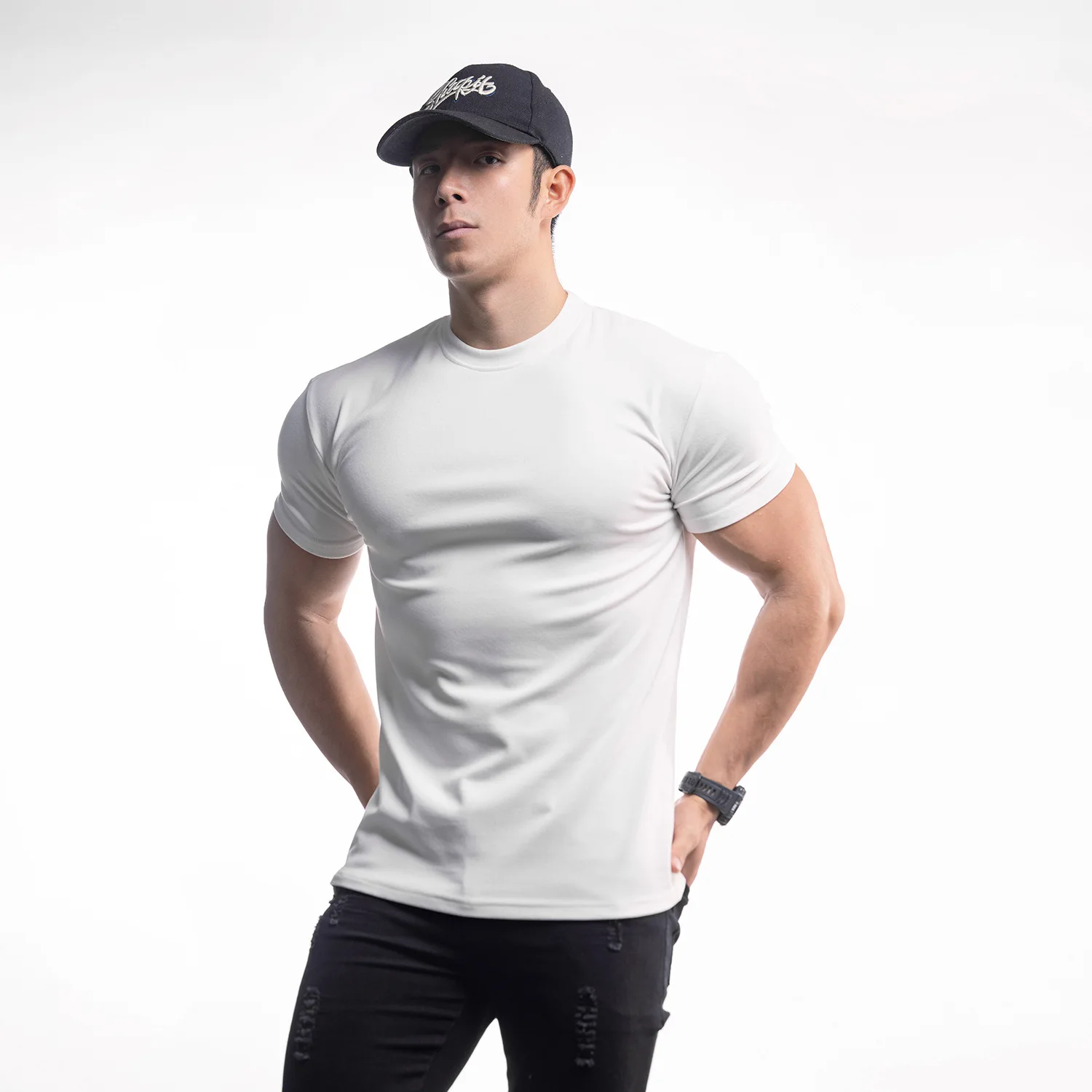 

Новая осенне-зимняя мужская теплая и толстая двусторонняя бархатная однотонная футболка с коротким рукавом для спорта и отдыха, бега и фитнеса