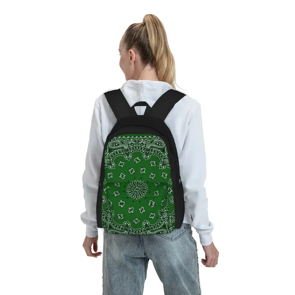 Green Bandana Backpacks Boys Girls Bookbag Students School Bags Cartoon Kids Rucksack Travel Rucksack Shoulder Bag